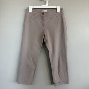 Eileen Fisher Petite Tan Capri Pants Woman’s Size PS Small Coastal Preppy
